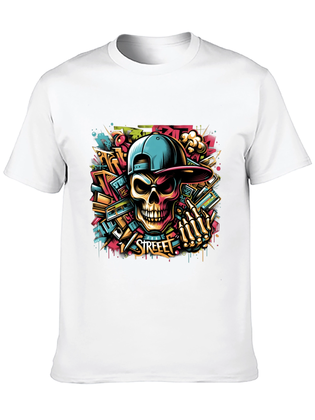 Street Art Skull Graphic Tee - Urban Style