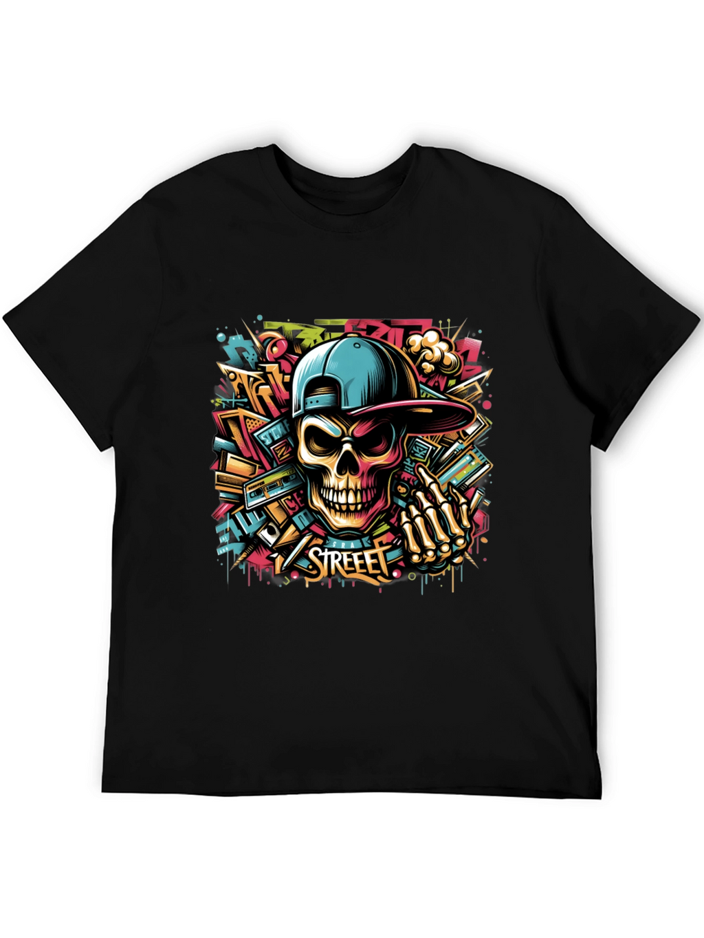 Street Art Skull Graphic Tee - Urban Style