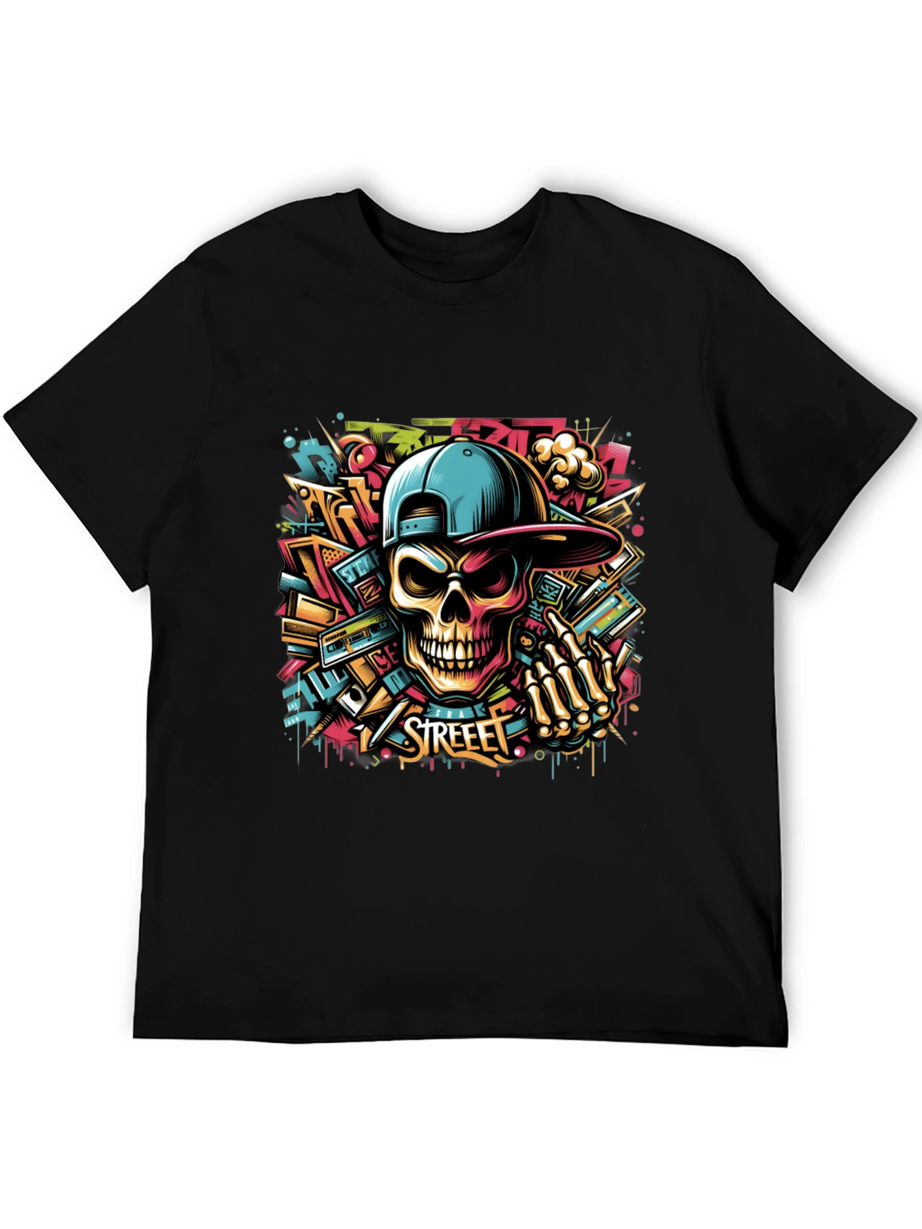 Street Art Skull Graphic Tee - Urban Style