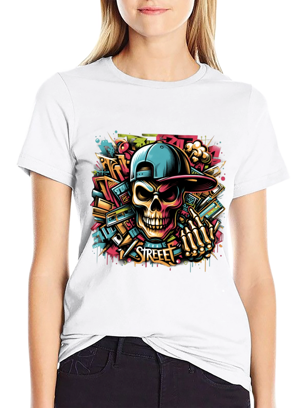 Street Art Skull Graphic Tee - Urban Style