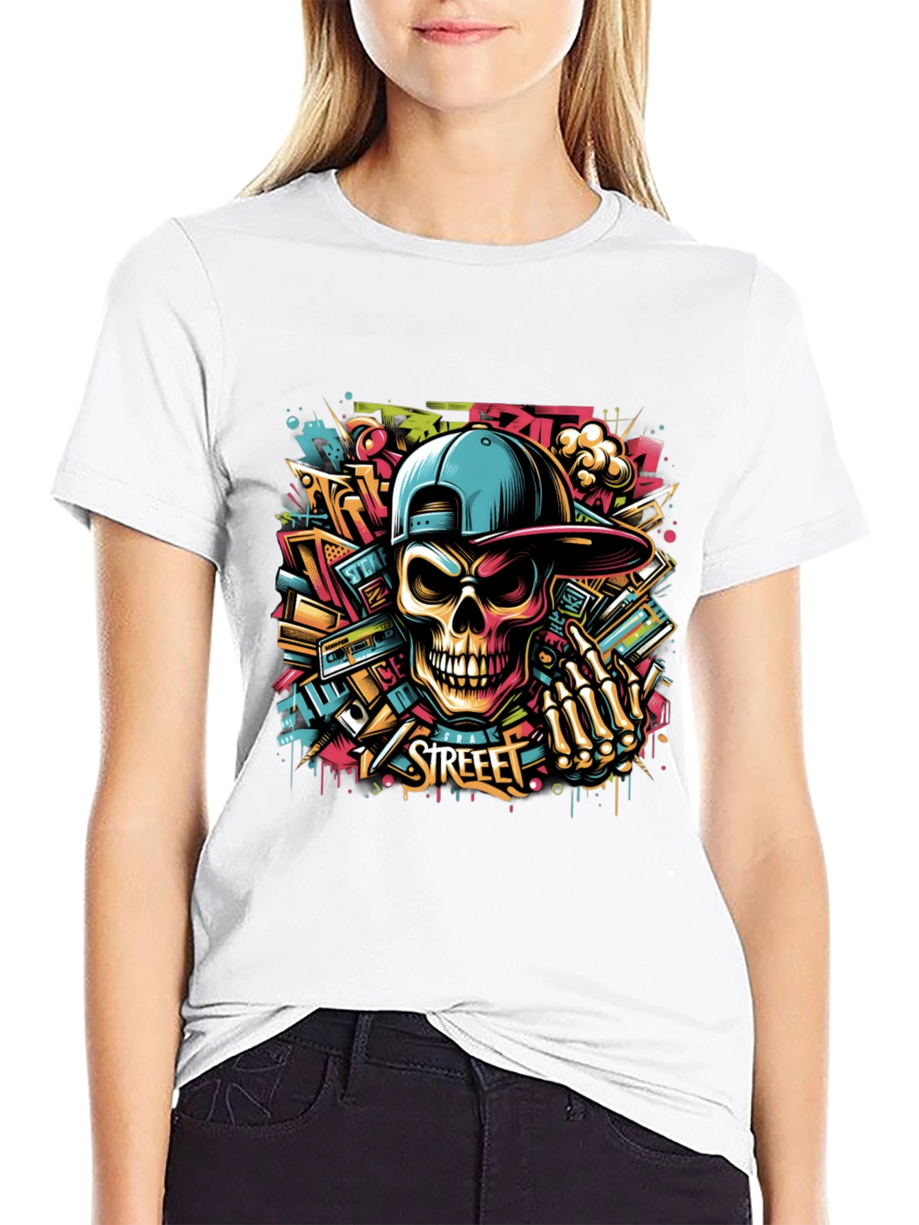 Street Art Skull Graphic Tee - Urban Style