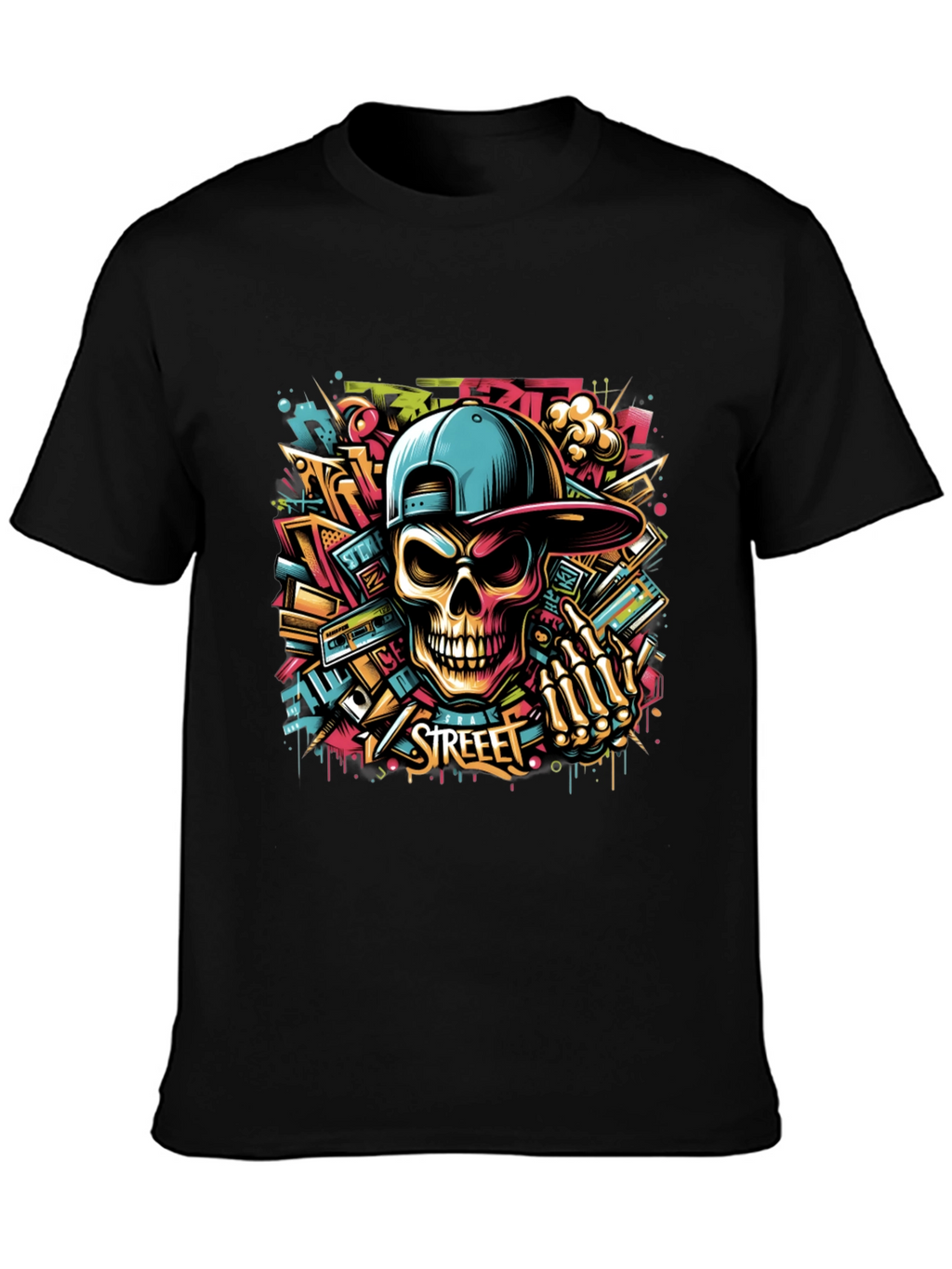 Street Art Skull Graphic Tee - Urban Style