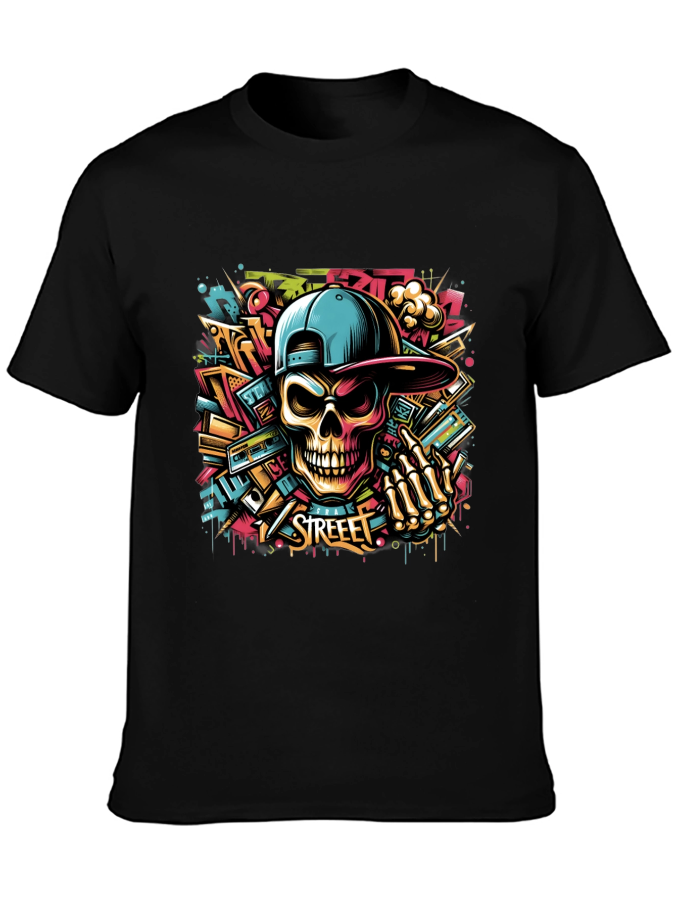 Street Art Skull Graphic Tee - Urban Style