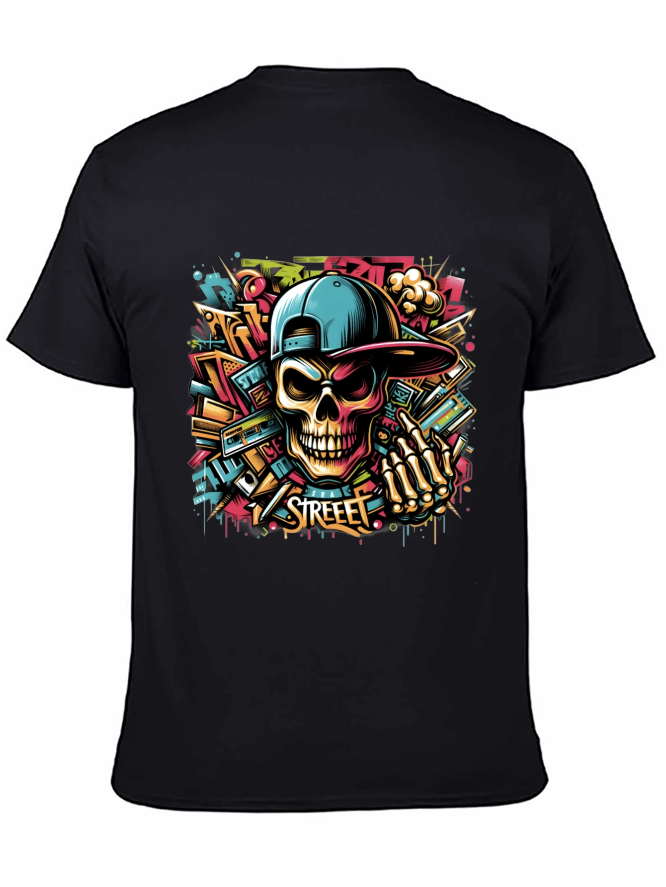 Street Art Skull Graphic Tee - Urban Style