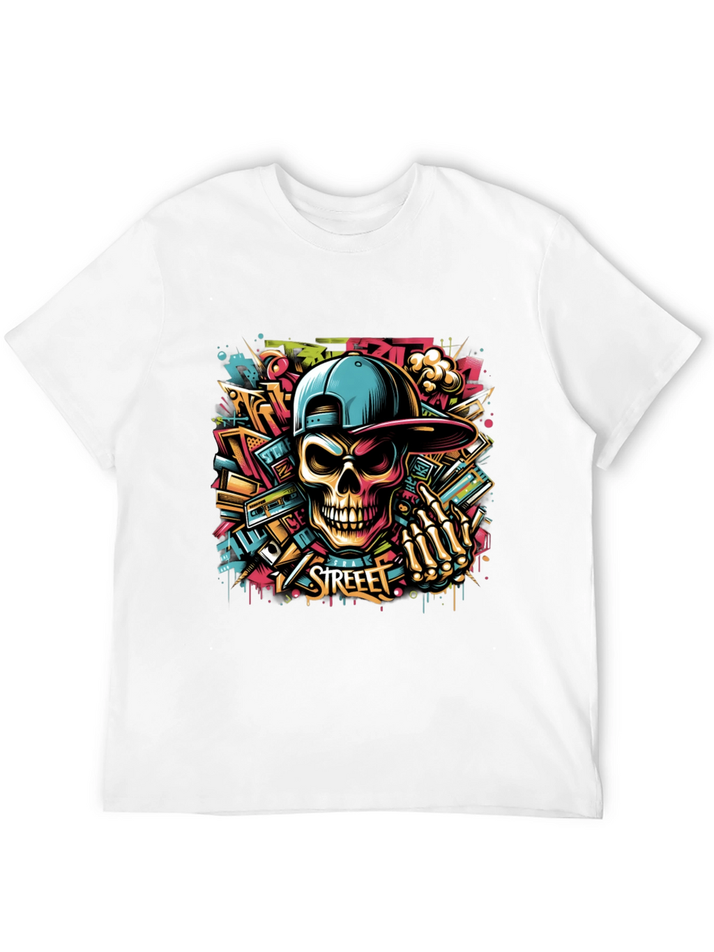 Street Art Skull Graphic Tee - Urban Style