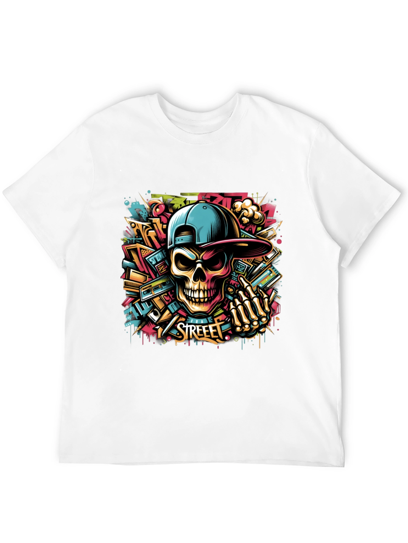 Street Art Skull Graphic Tee - Urban Style