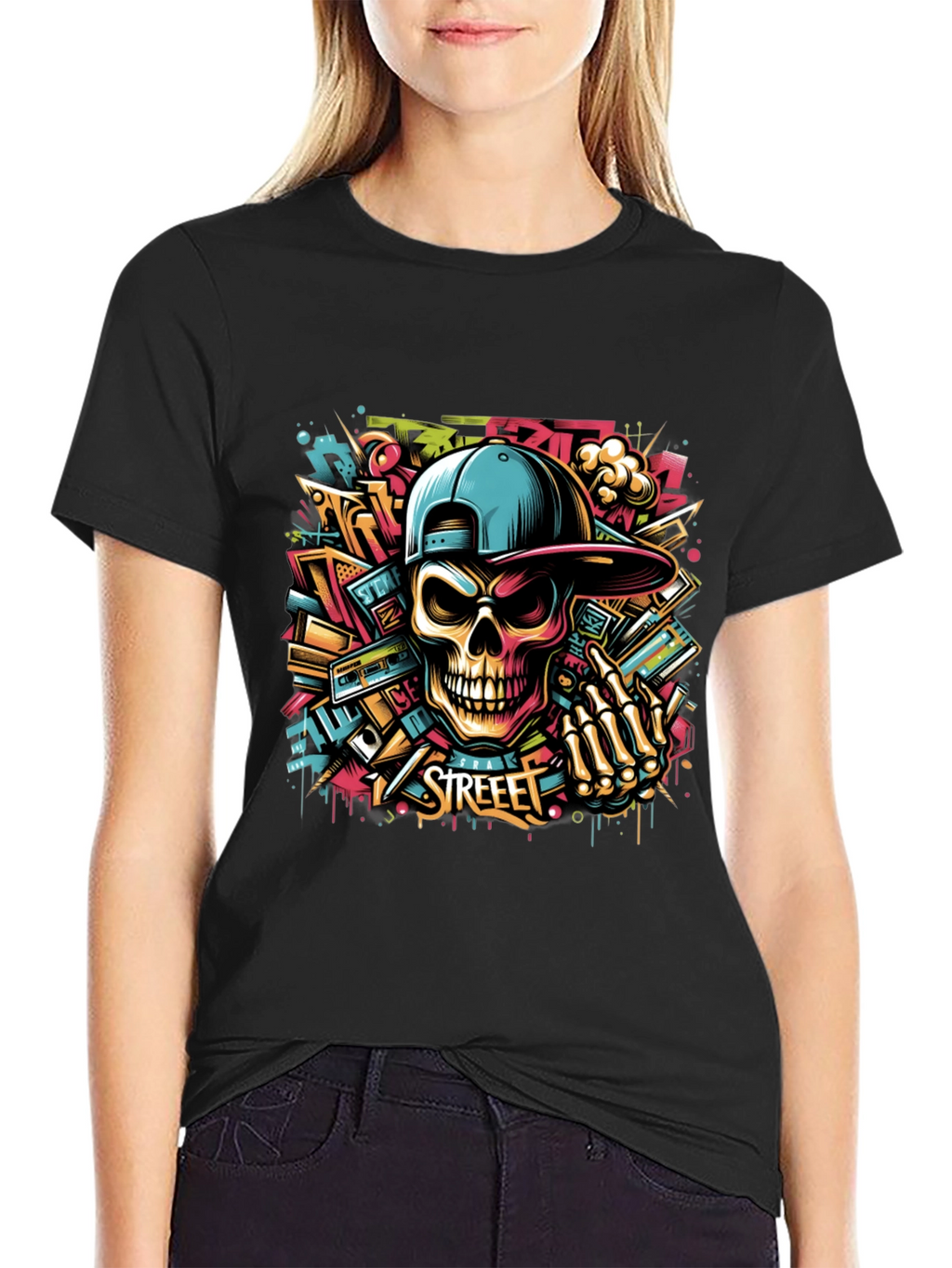 Street Art Skull Graphic Tee - Urban Style