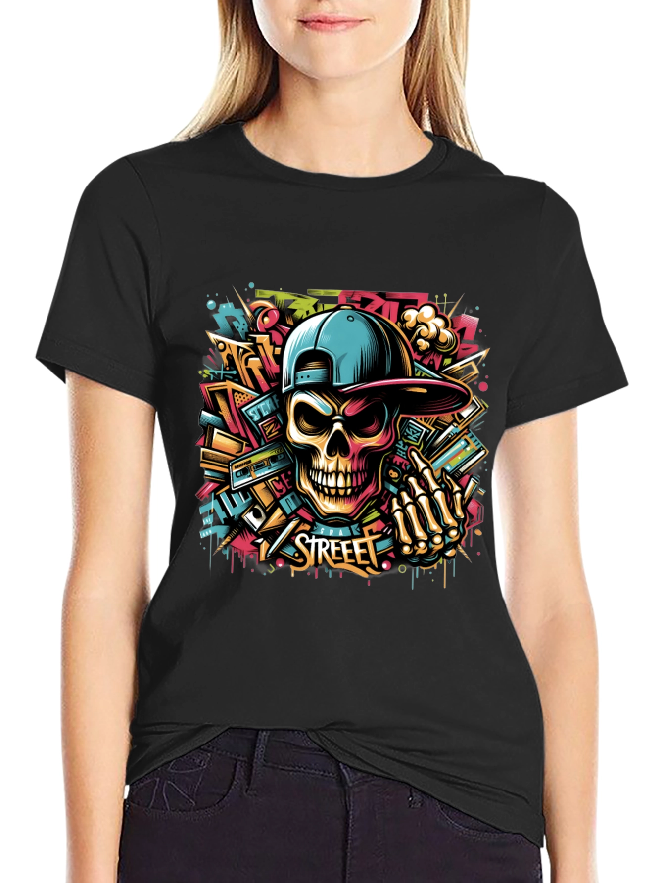 Street Art Skull Graphic Tee - Urban Style