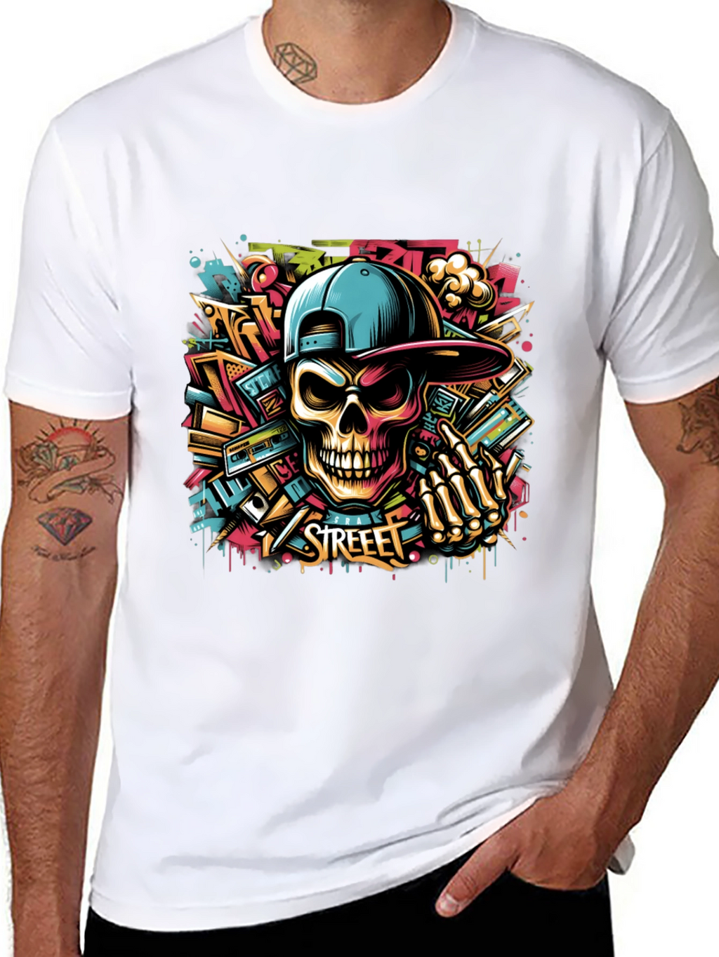 Street Art Skull Graphic Tee - Urban Style