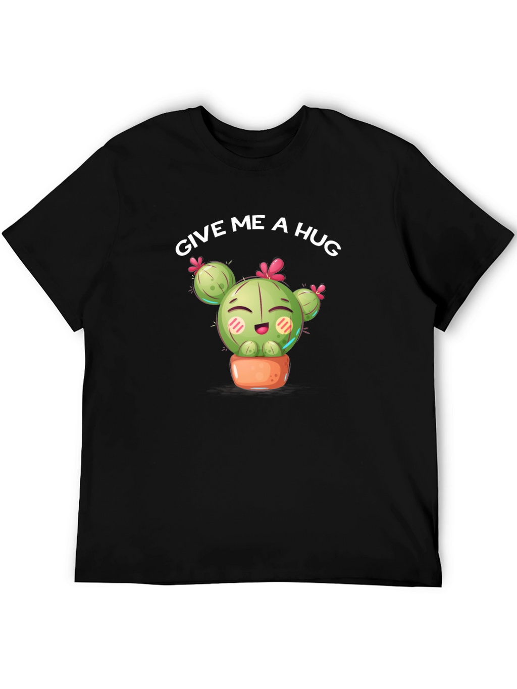 Give Me a Hug Cactus Graphic Tee - Black