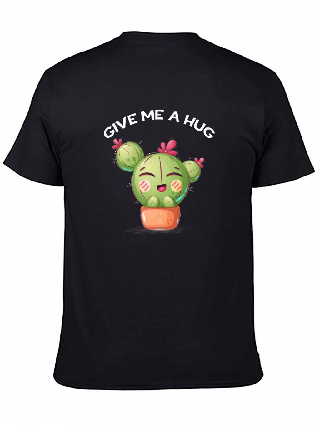 Give Me a Hug Cactus Graphic Tee - Black