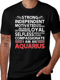 Aquarius Zodiac Sign Graphic T-Shirt