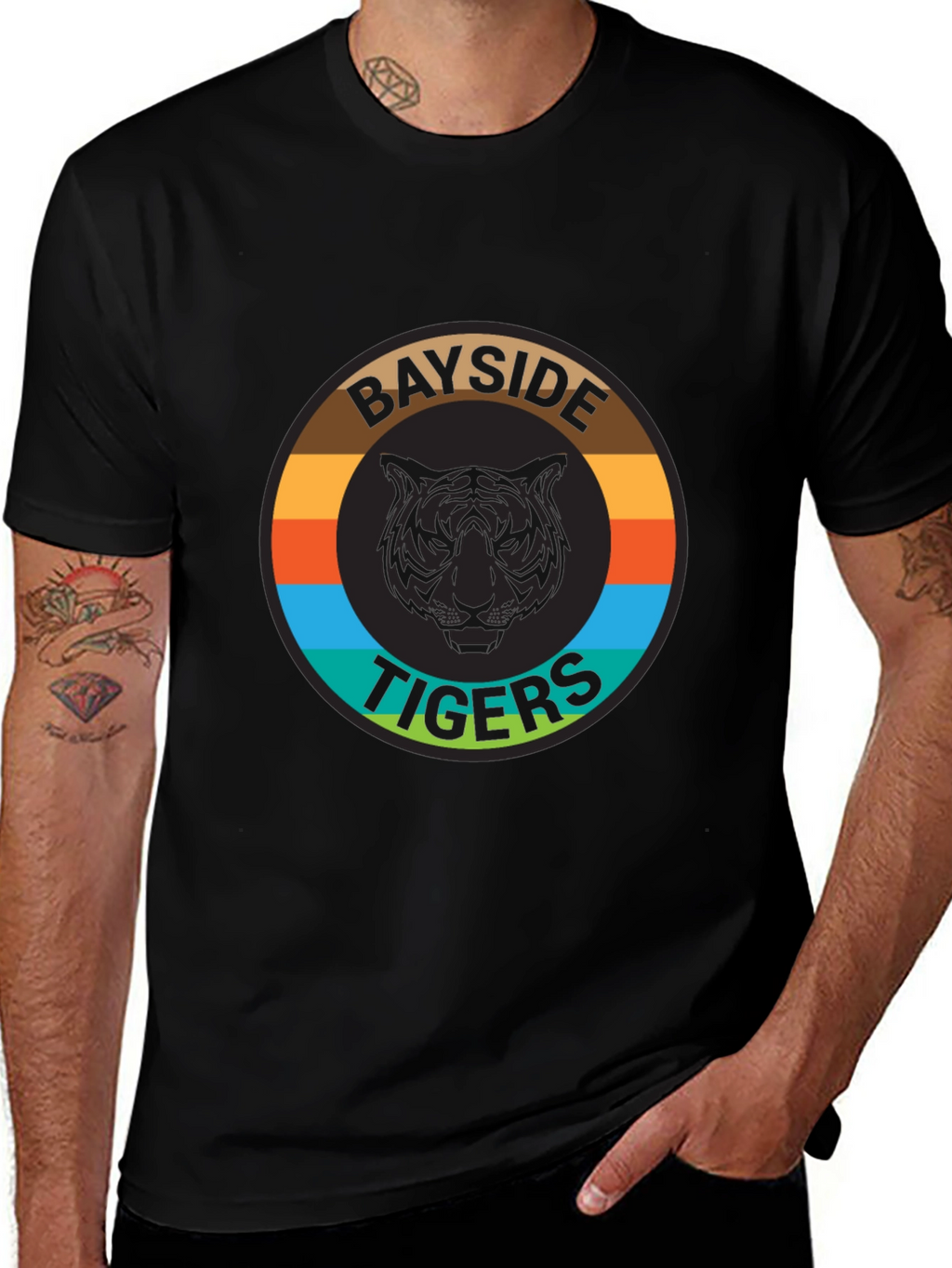 Bayside Tigers Graphic Tee - Retro Style T-Shirt