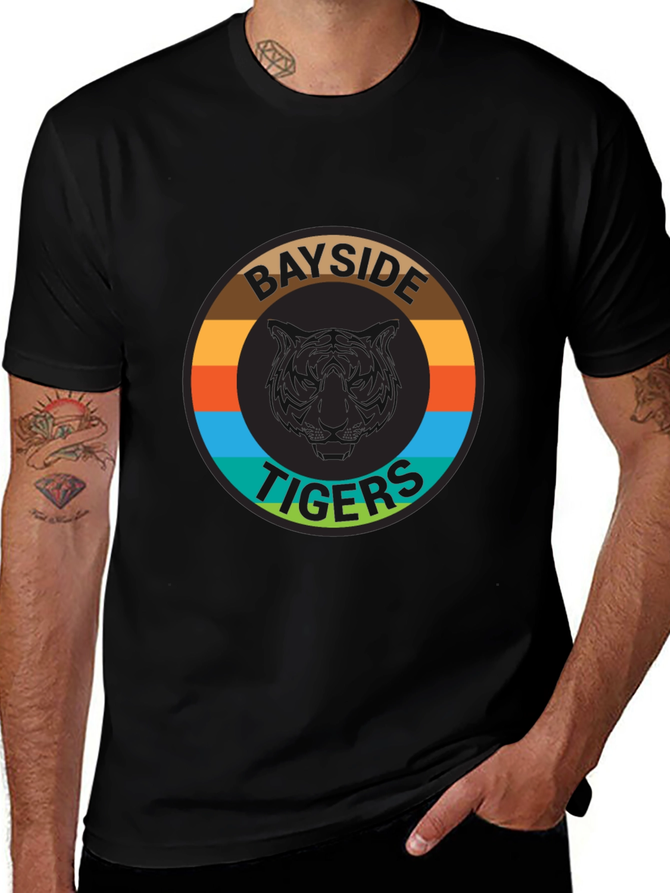 Bayside Tigers Graphic Tee - Retro Style T-Shirt