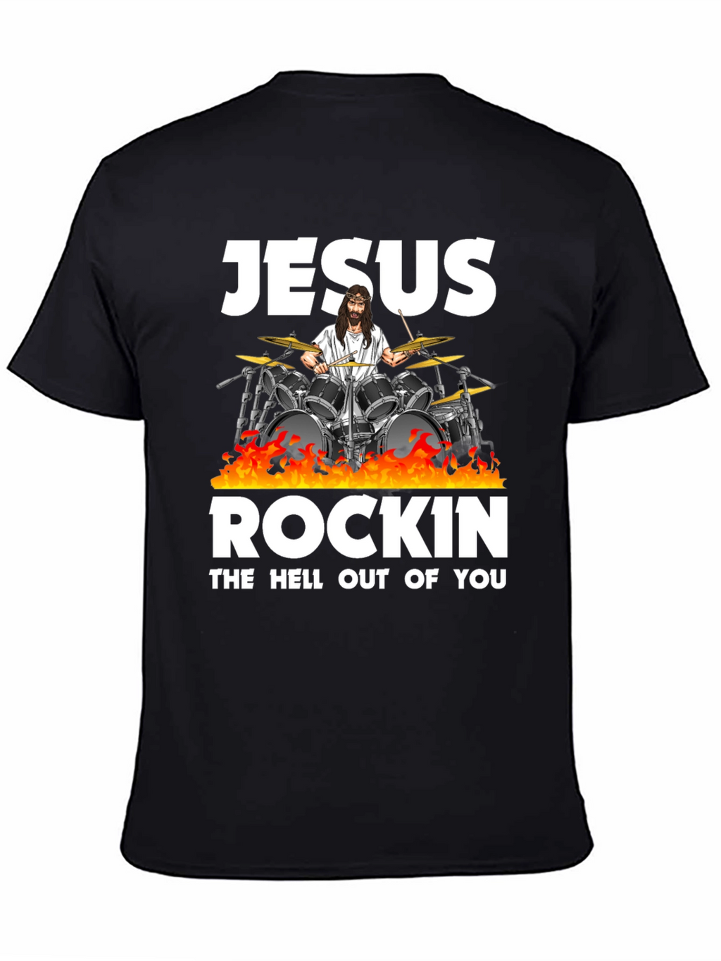 Jesus Rockin T-Shirt - Black Cotton Blend