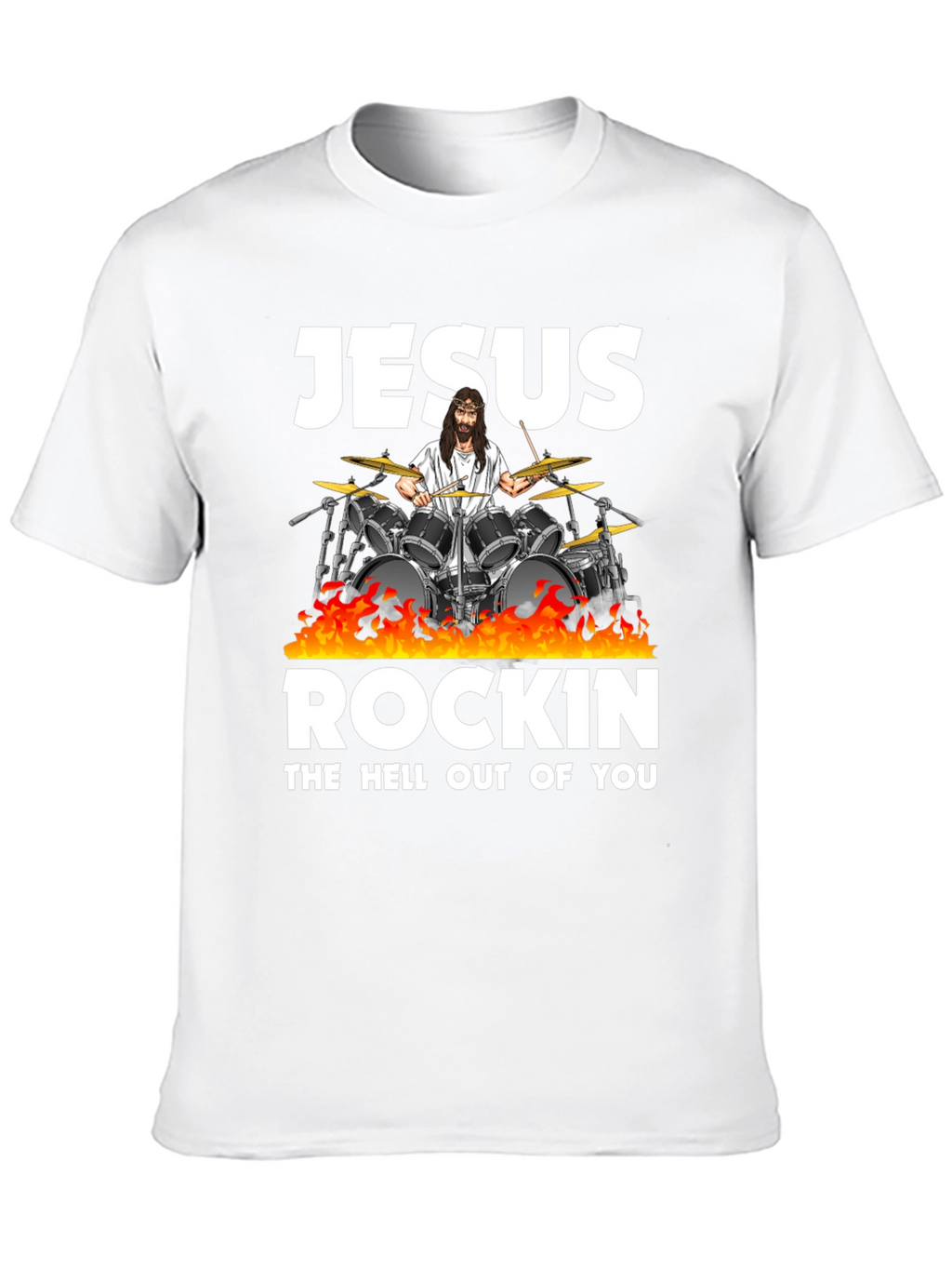 Jesus Rockin T-Shirt - Black Cotton Blend