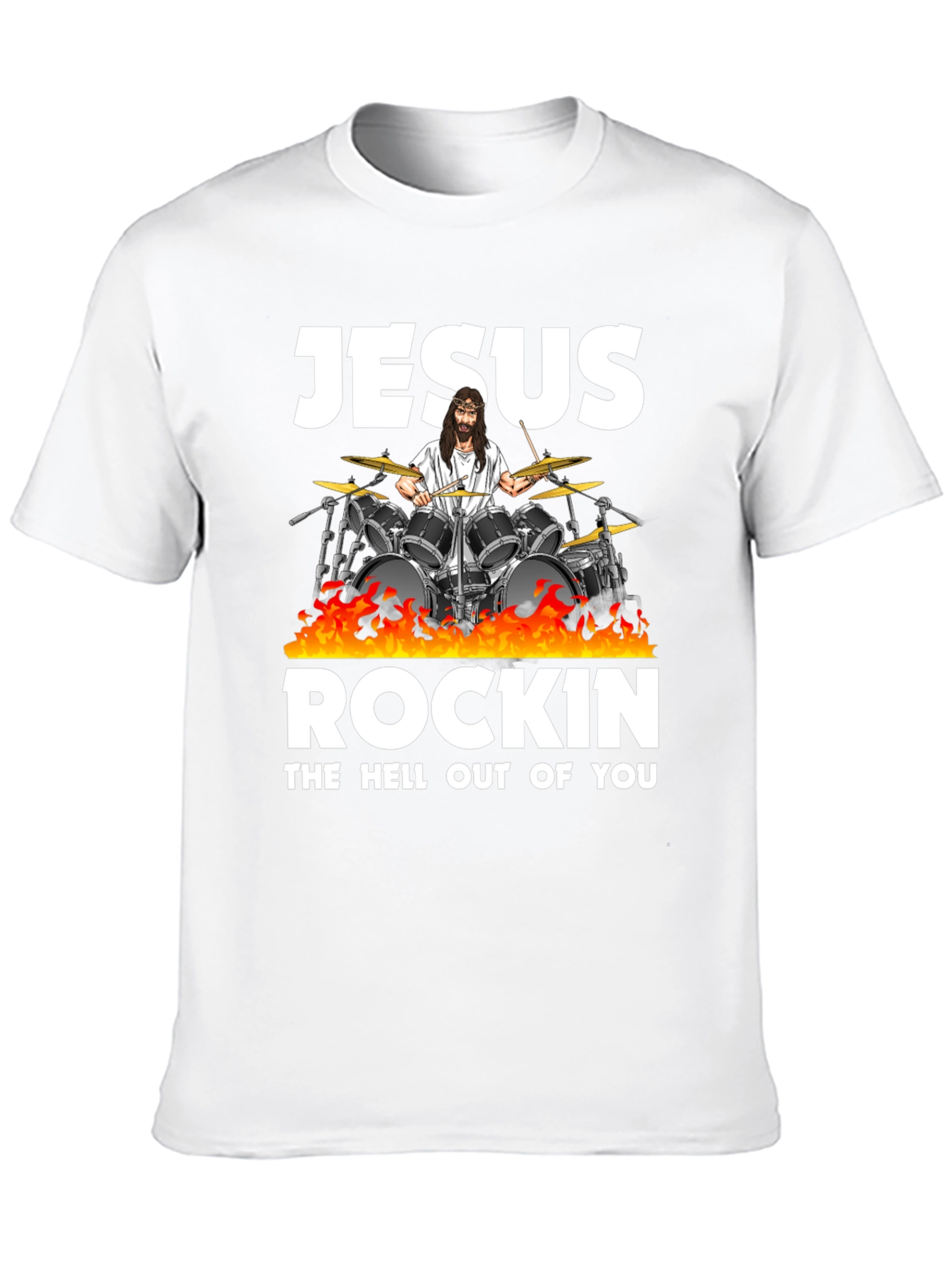 Jesus Rockin T-Shirt - Black Cotton Blend