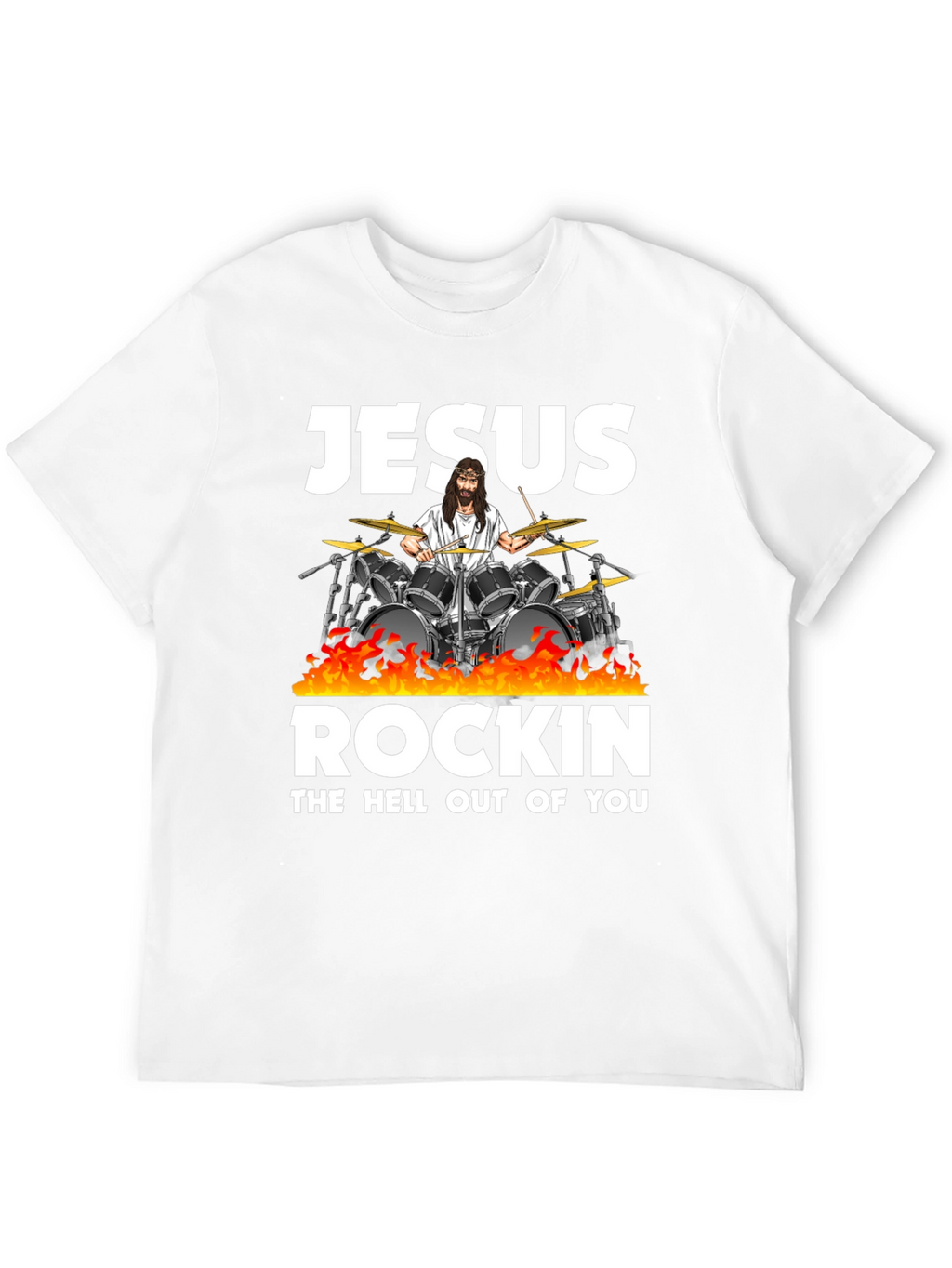 Jesus Rockin T-Shirt - Black Cotton Blend