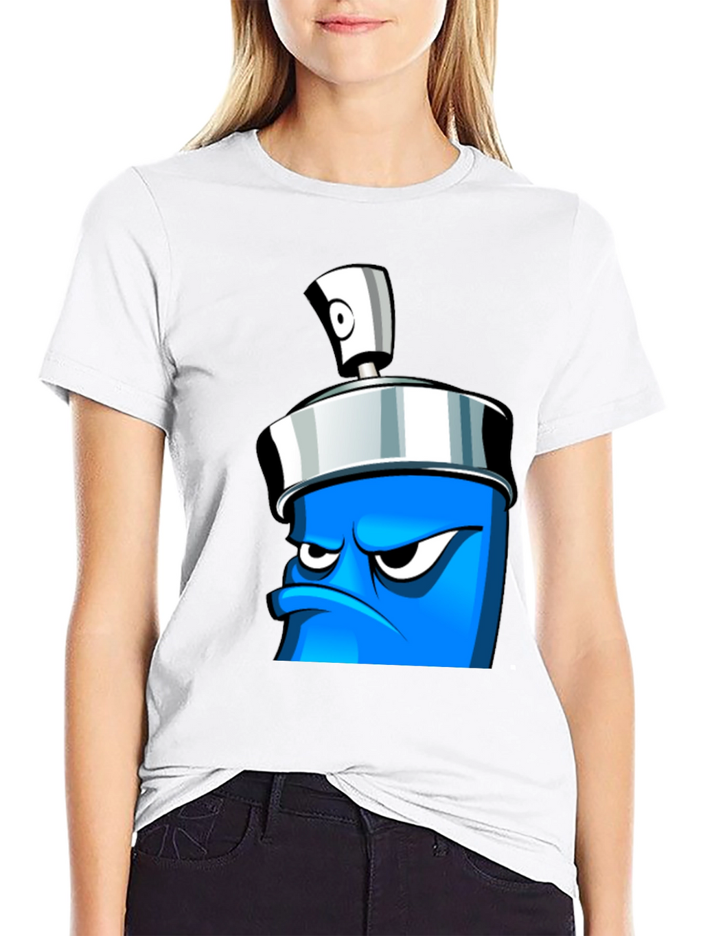 Mens Graphic T-Shirt - Cartoon Spray Can Design