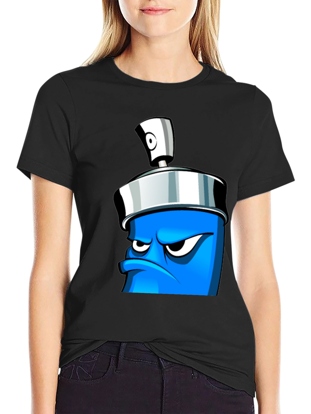 Mens Graphic T-Shirt - Cartoon Spray Can Design