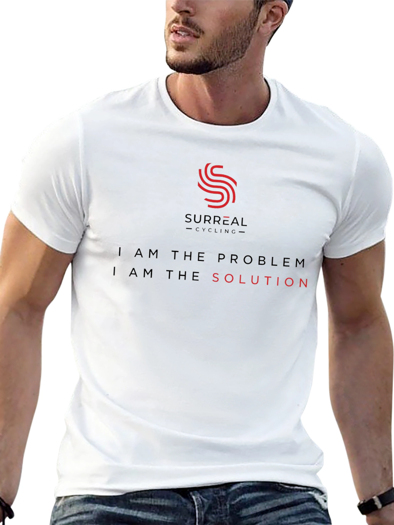 Surreal Cycling T-Shirt - Problem/Solution - Soft Cotton Tee