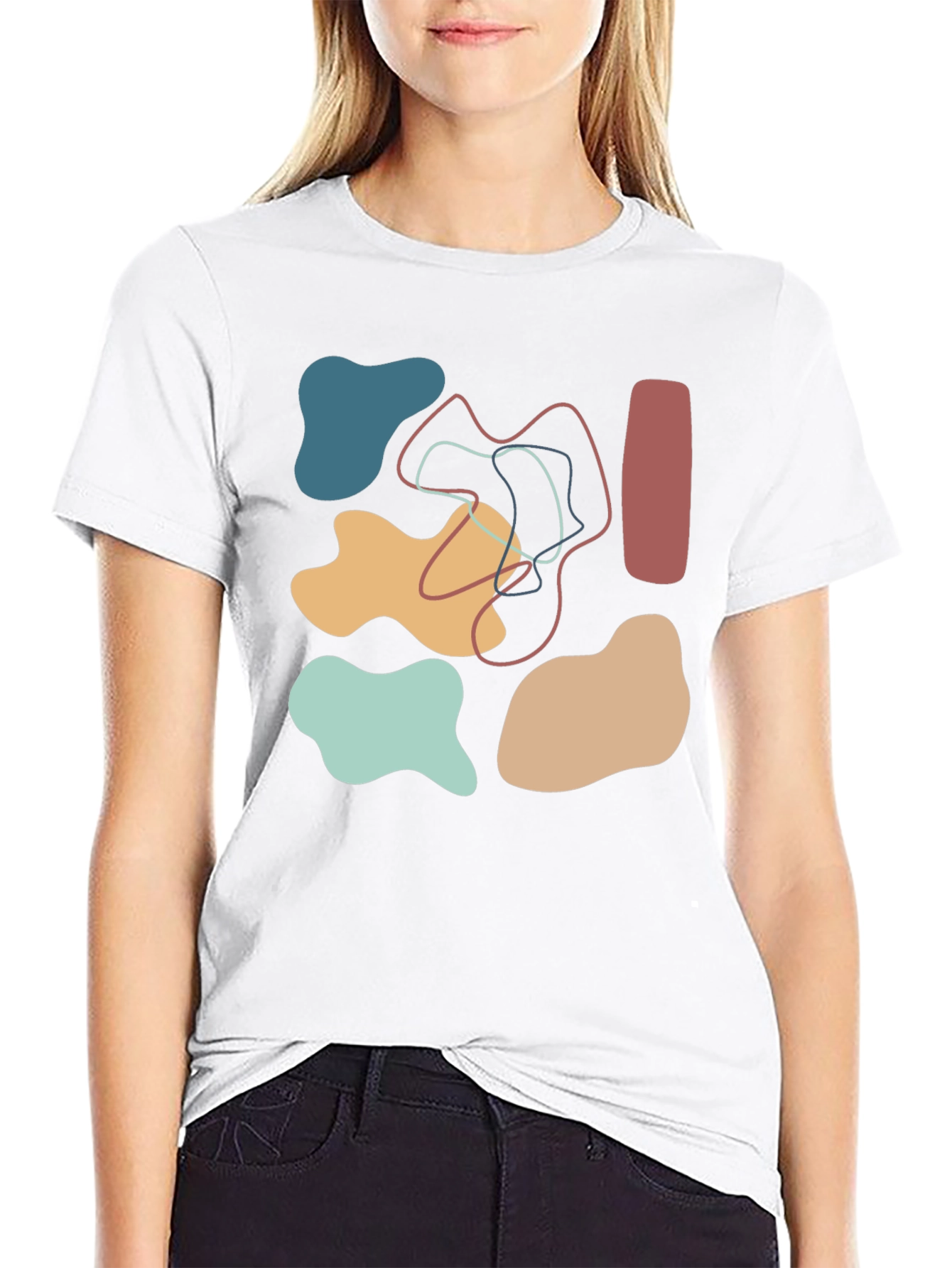 Abstract Graphic Print T-Shirt - Casual Style