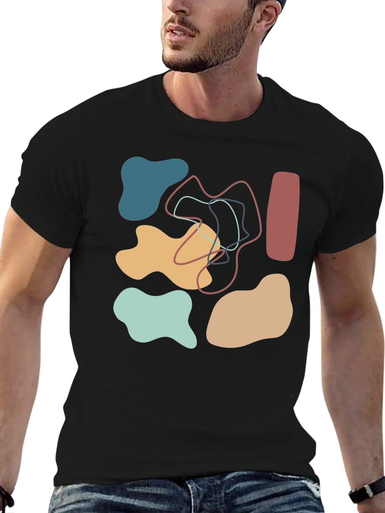 Abstract Graphic Print T-Shirt - Casual Style
