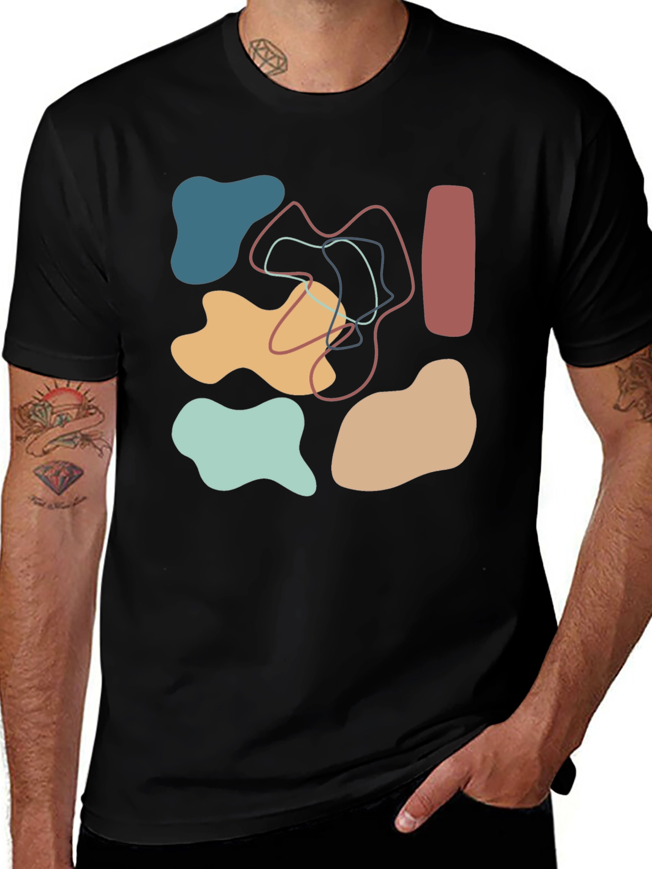 Abstract Graphic Print T-Shirt - Casual Style