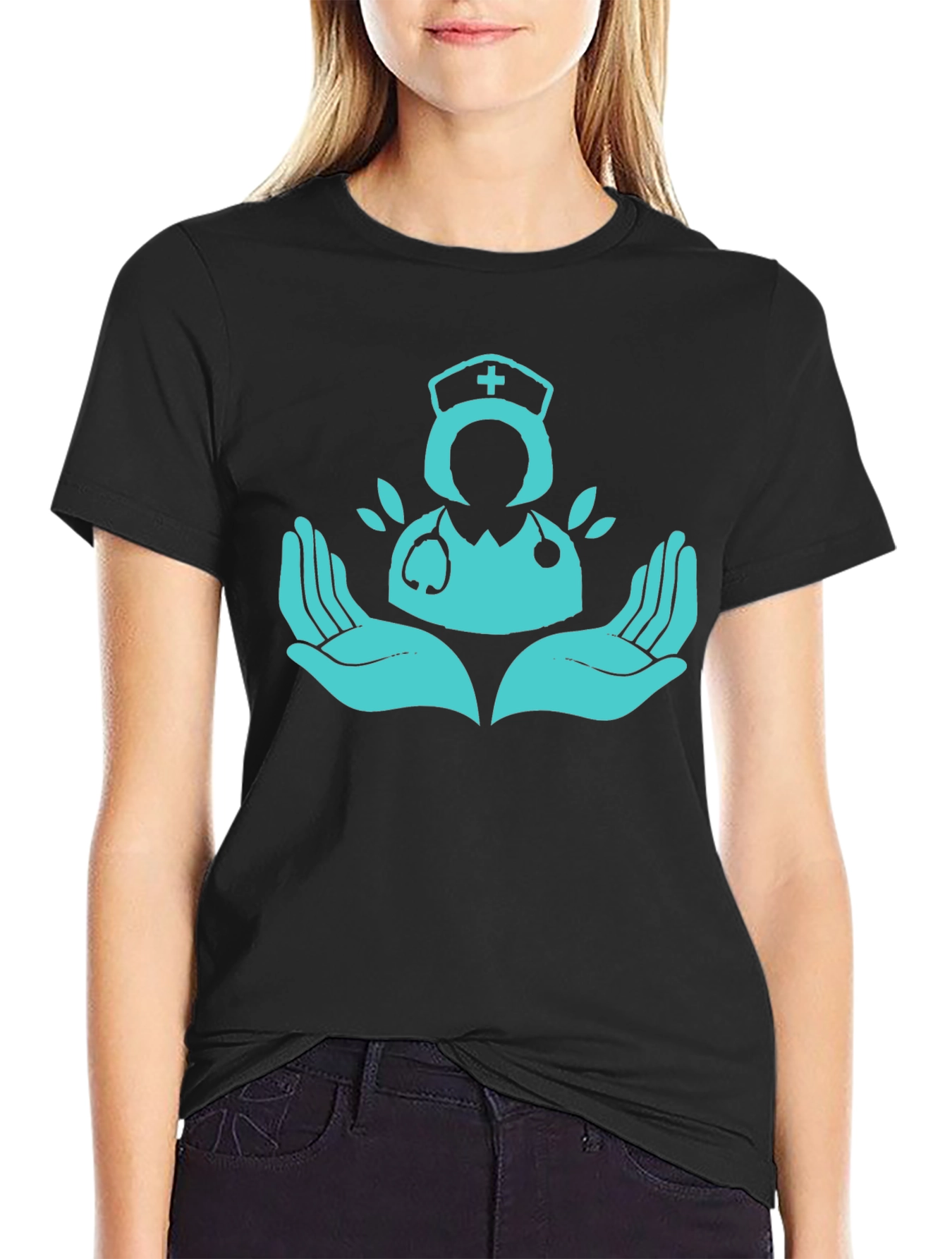 Nurse Hands Graphic T-Shirt - Caring Design