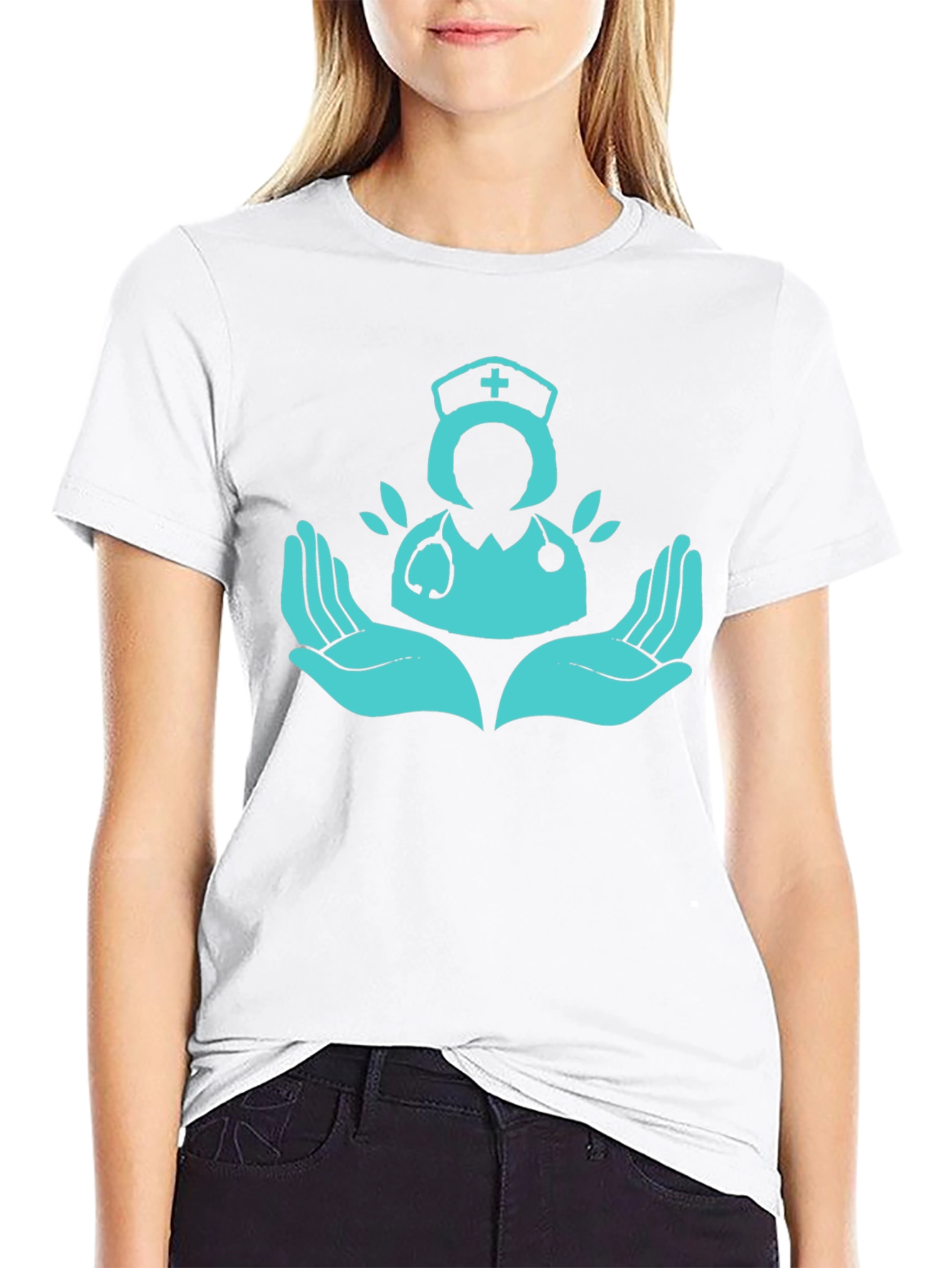 Nurse Hands Graphic T-Shirt - Caring Design