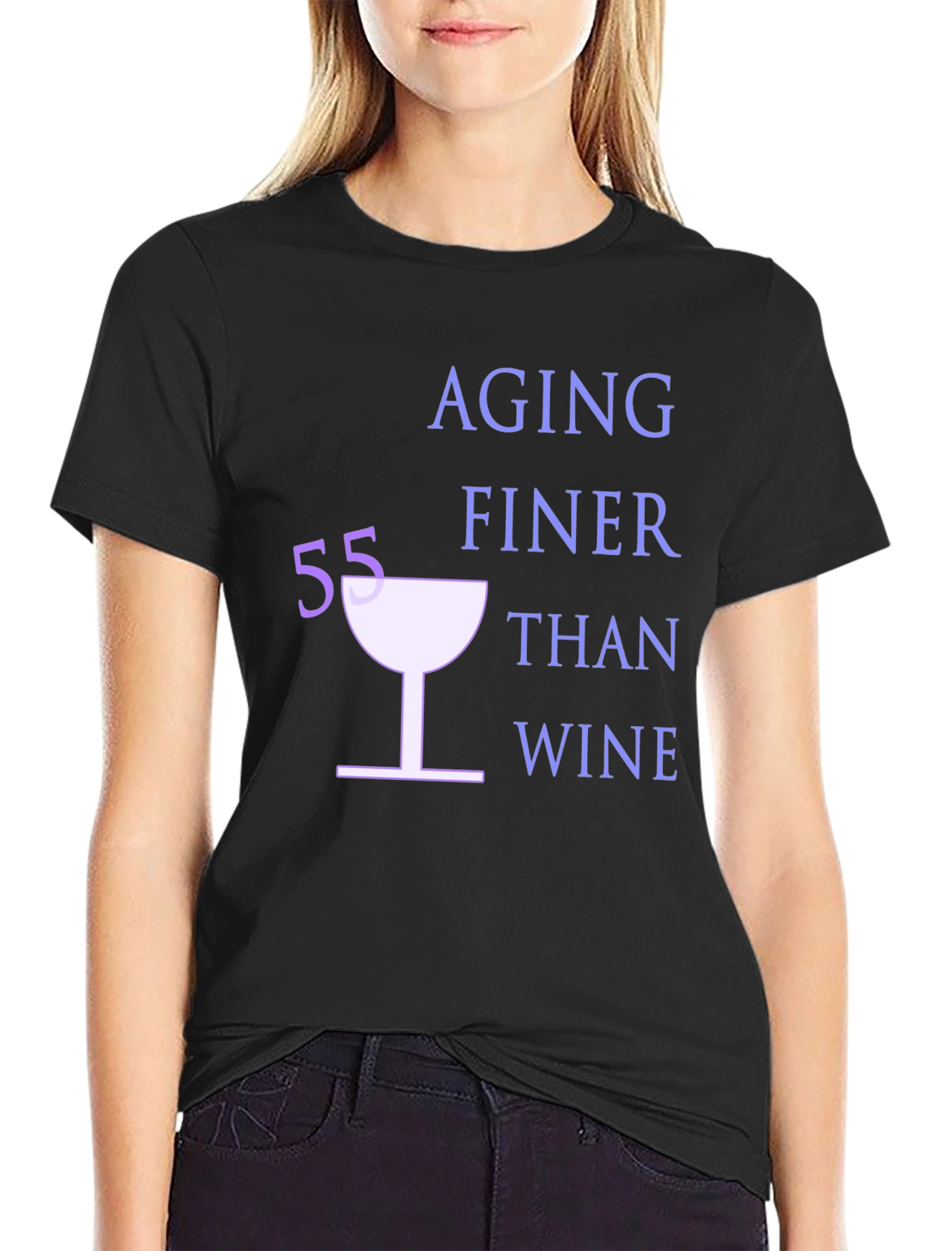 Aging Finer Than Wine - Black Graphic T-Shirt