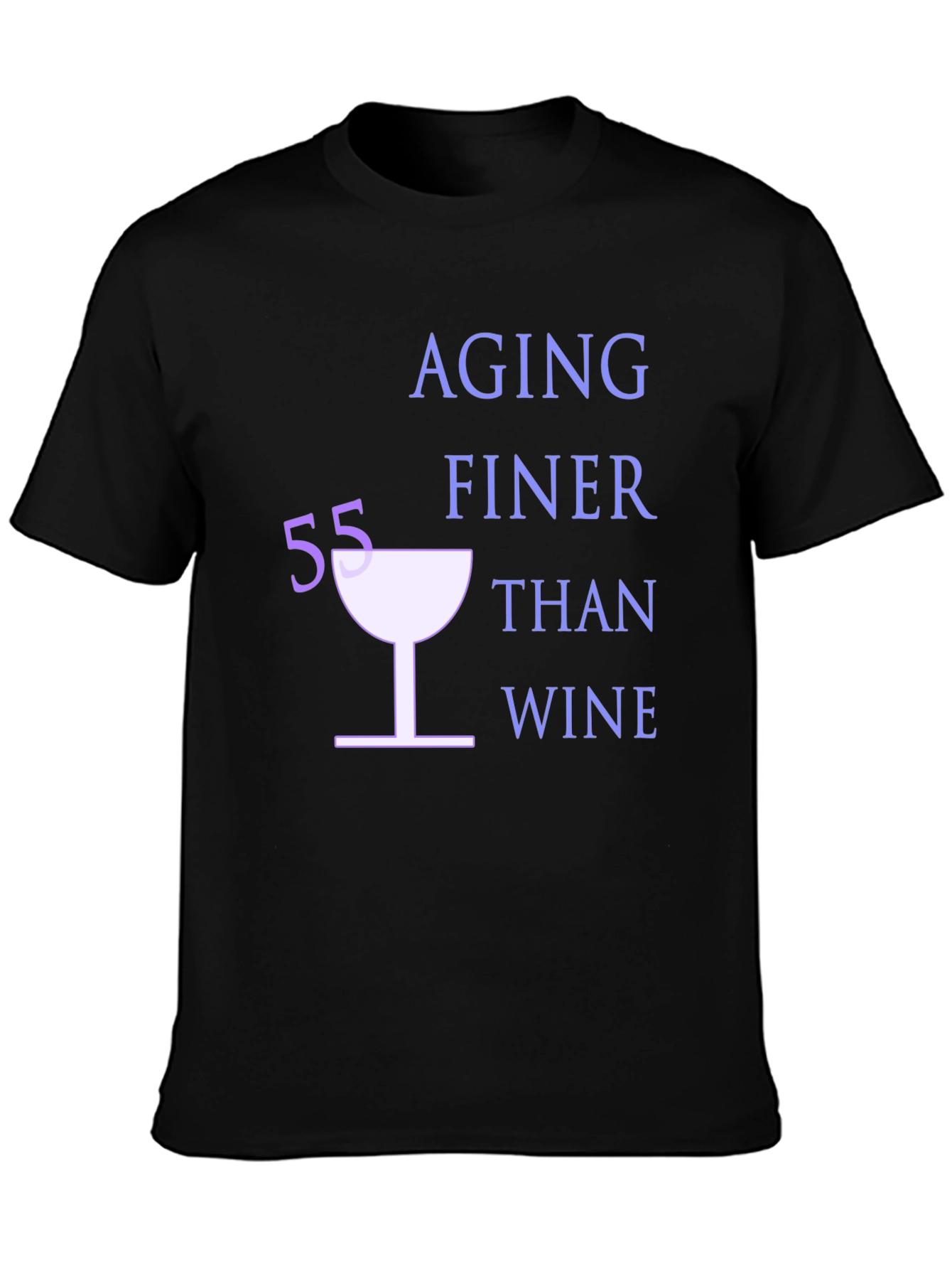 Aging Finer Than Wine - Black Graphic T-Shirt