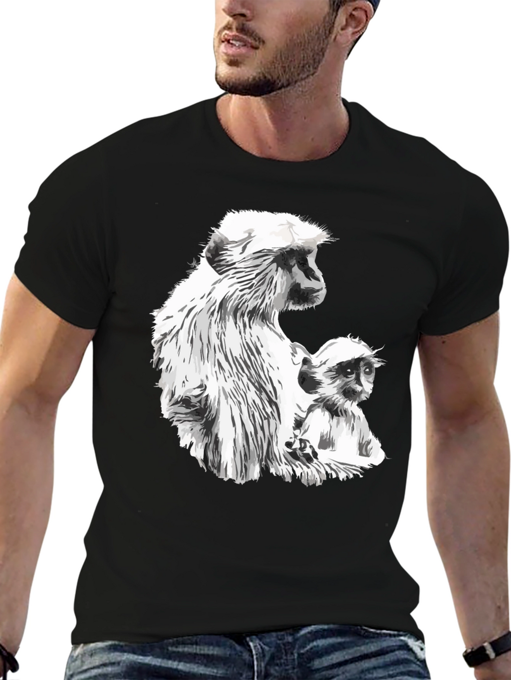 Monkey Graphic Black T-Shirt