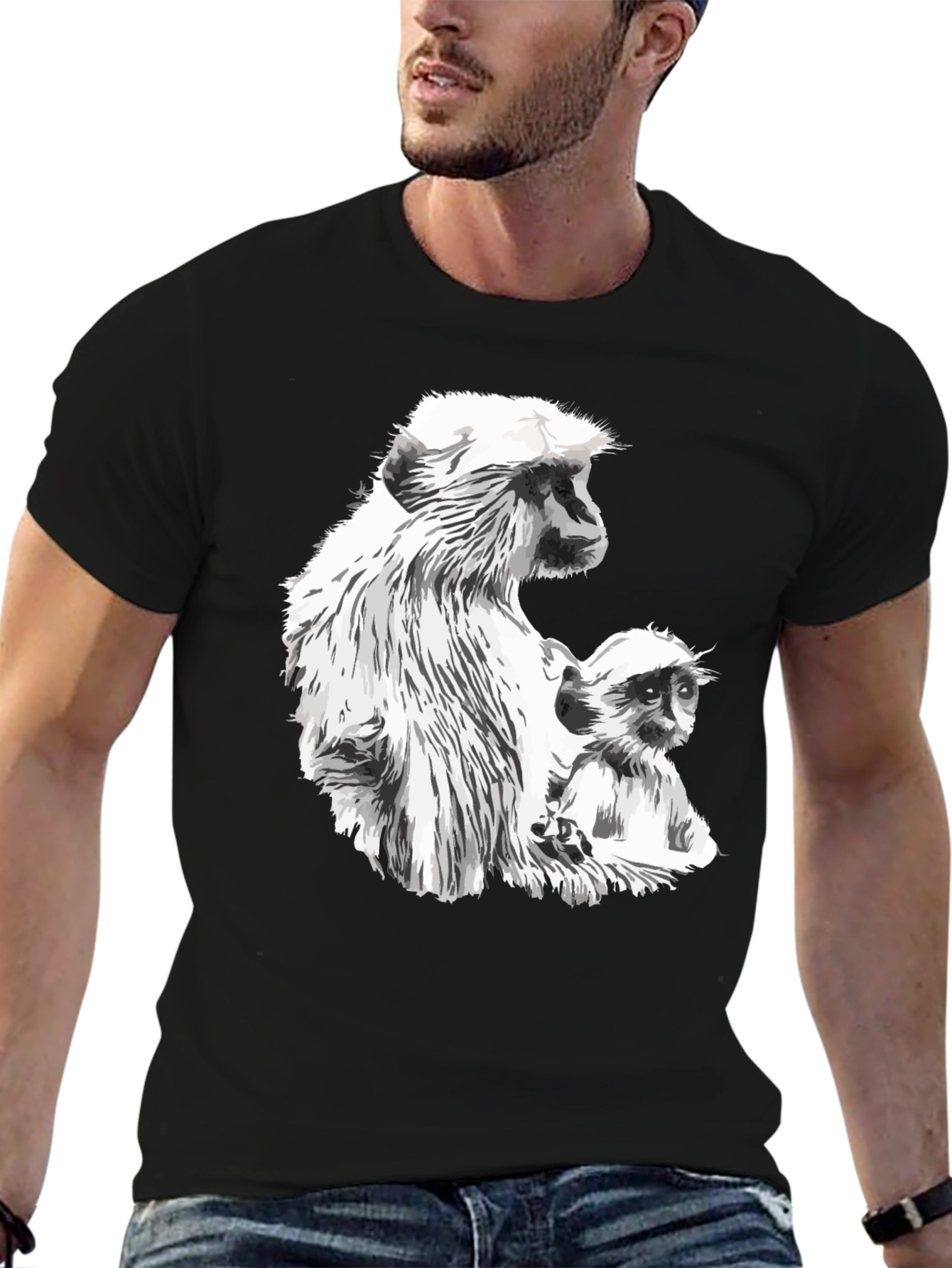 Monkey Graphic Black T-Shirt
