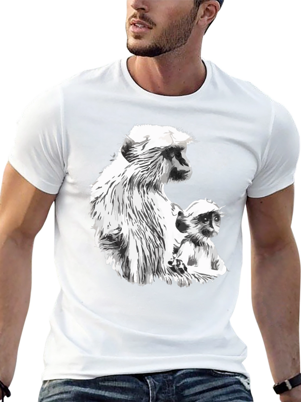 Monkey Graphic Black T-Shirt