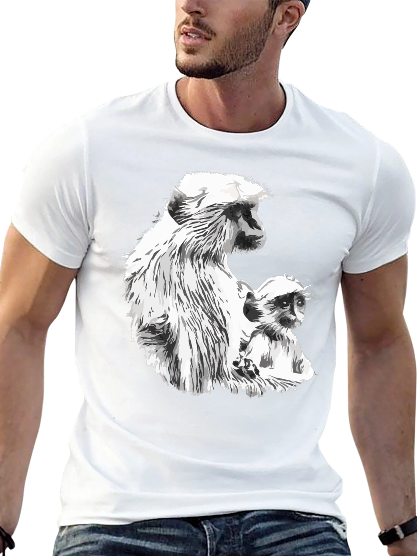 Monkey Graphic Black T-Shirt