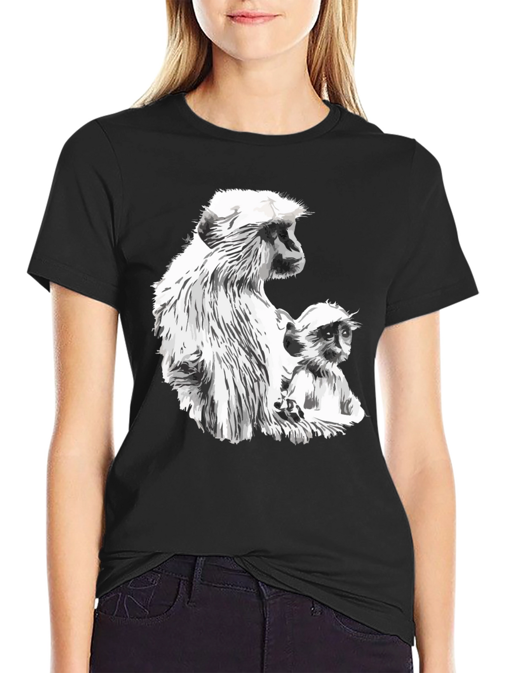 Monkey Graphic Black T-Shirt