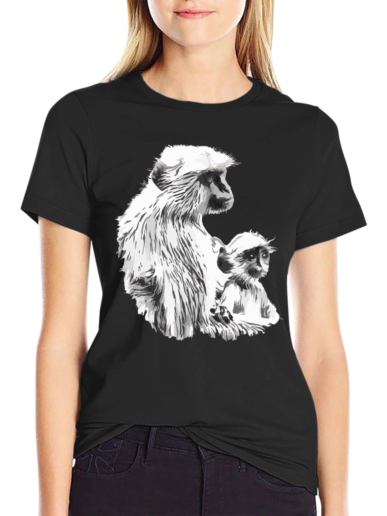 Monkey Graphic Black T-Shirt