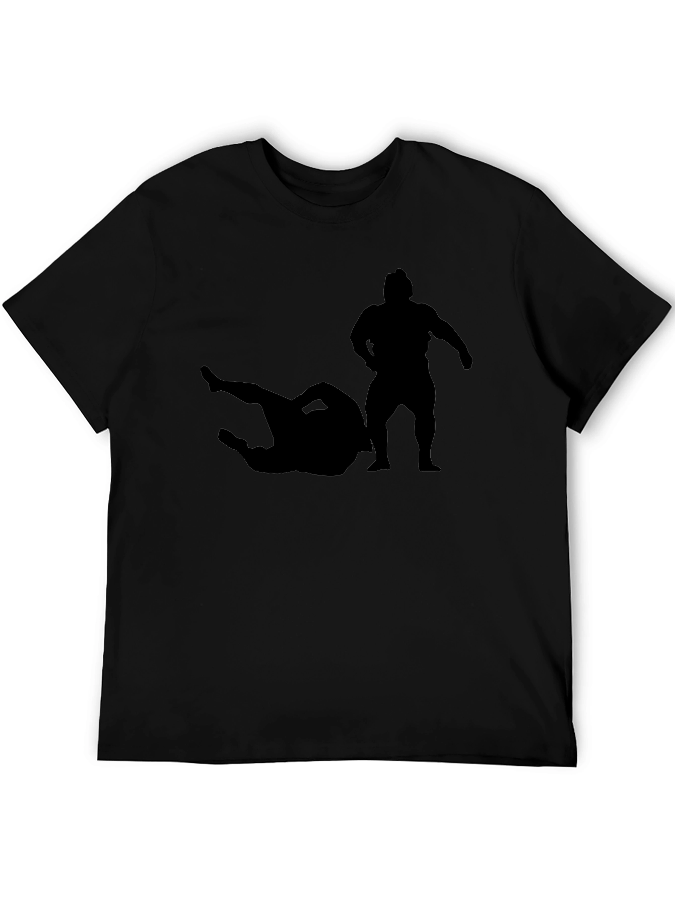 Sumo Wrestler Silhouette T-Shirt - Black