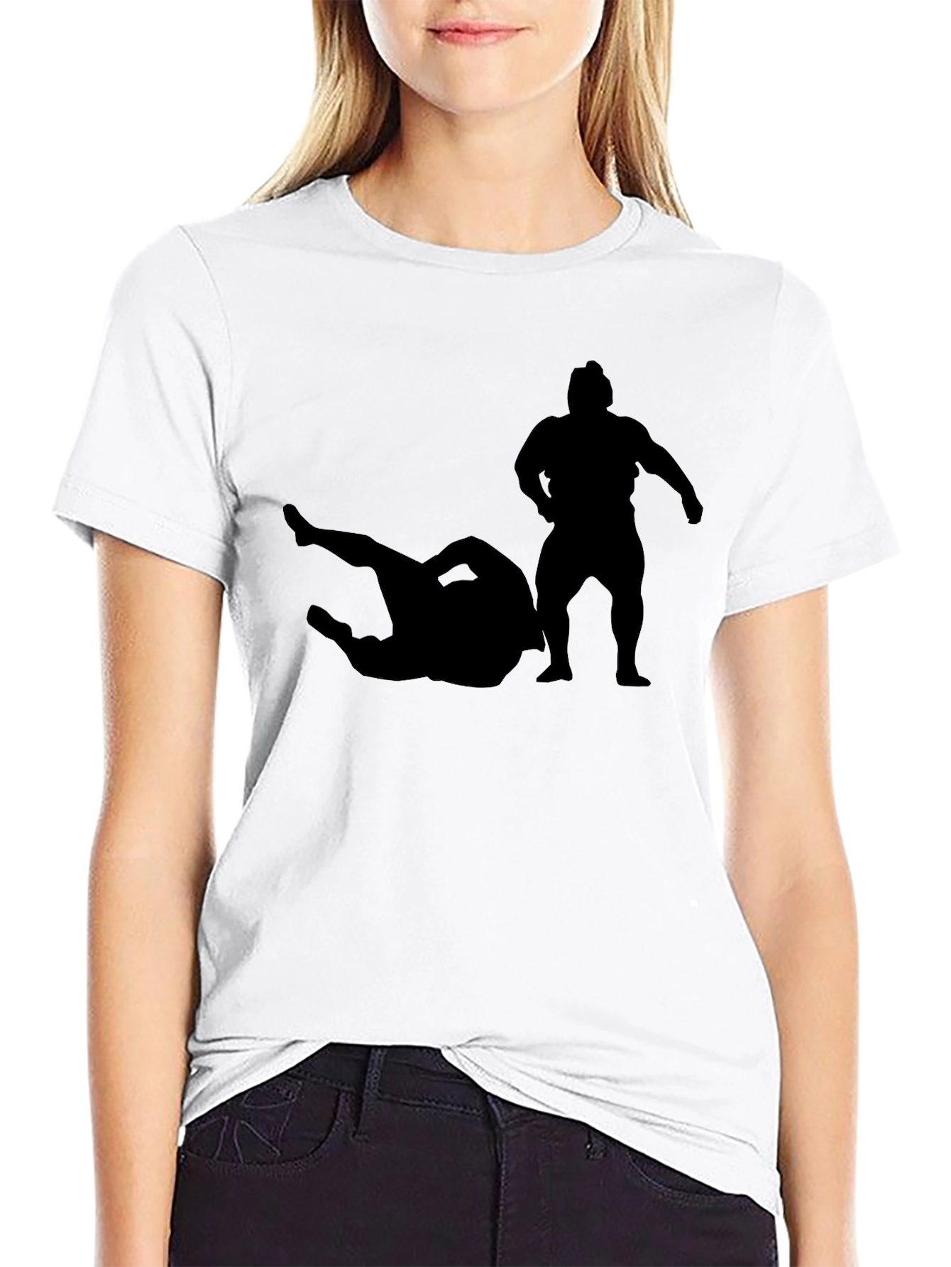 Sumo Wrestler Silhouette T-Shirt - Black