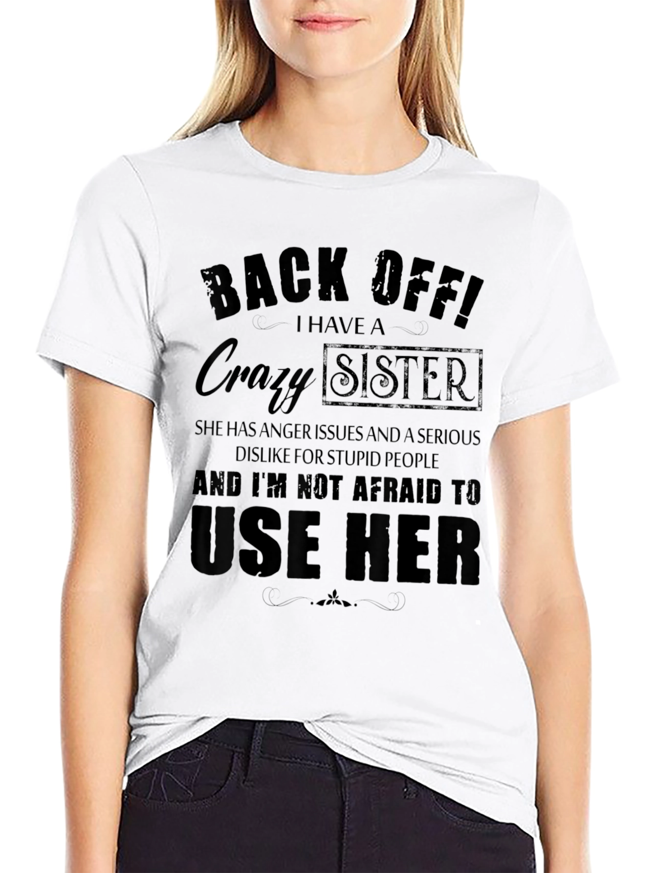 Crazy Sister T-Shirt - Black