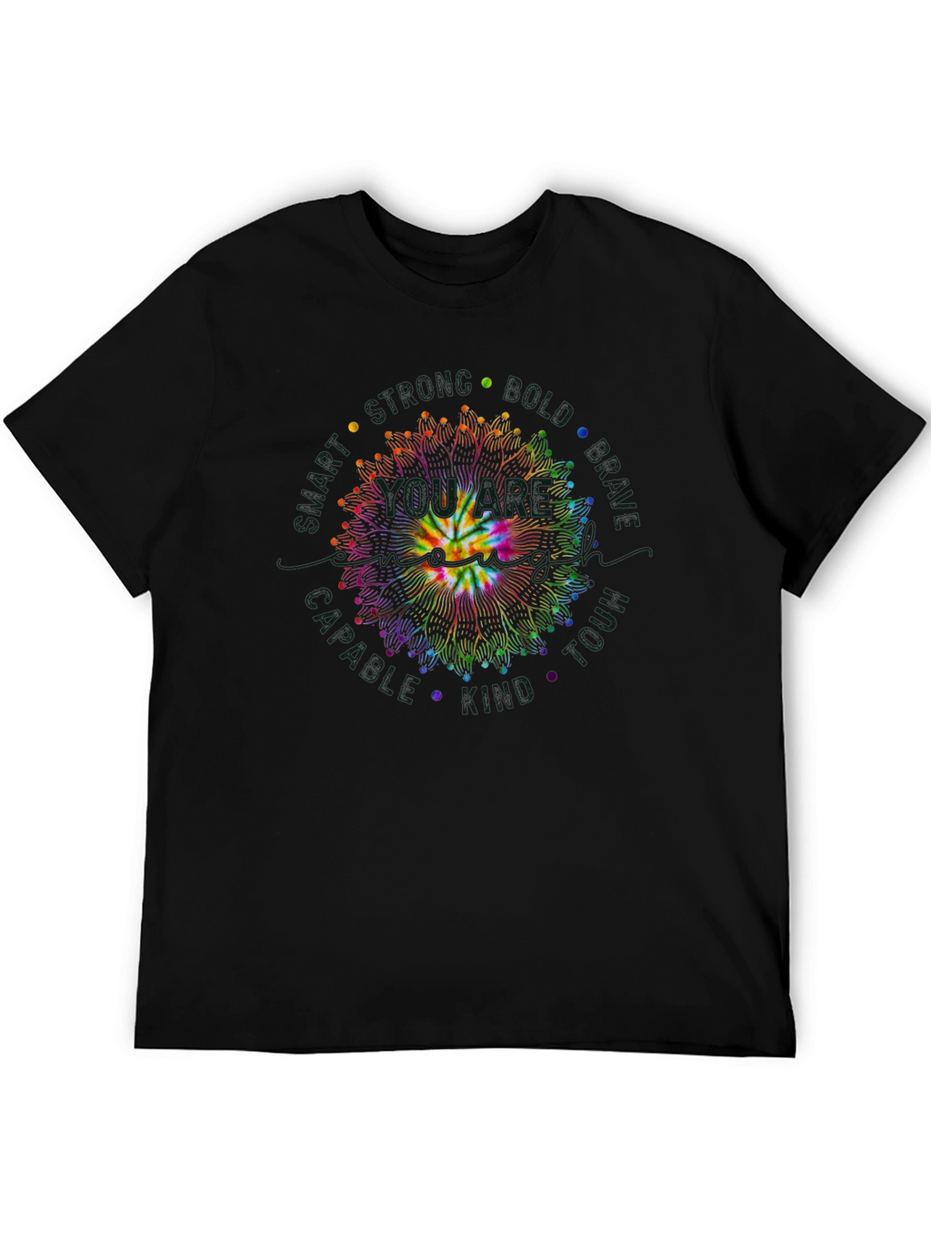 Tie Dye Smiley Face Mandala T-Shirt