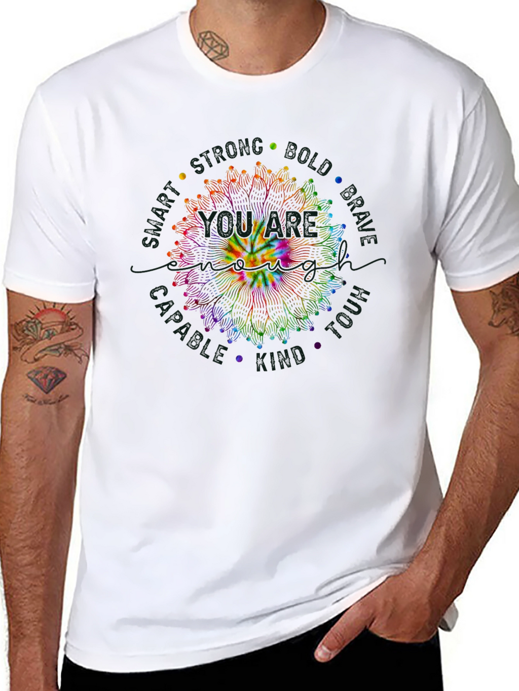 Tie Dye Smiley Face Mandala T-Shirt