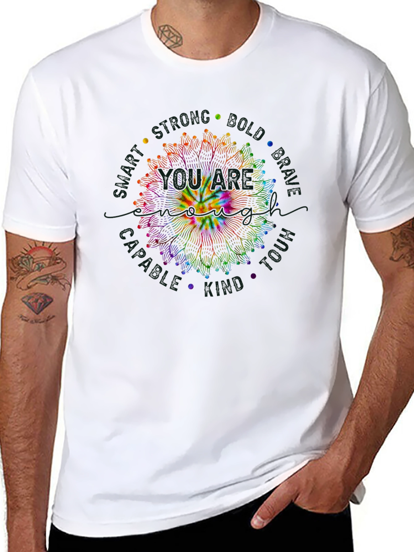 Tie Dye Smiley Face Mandala T-Shirt