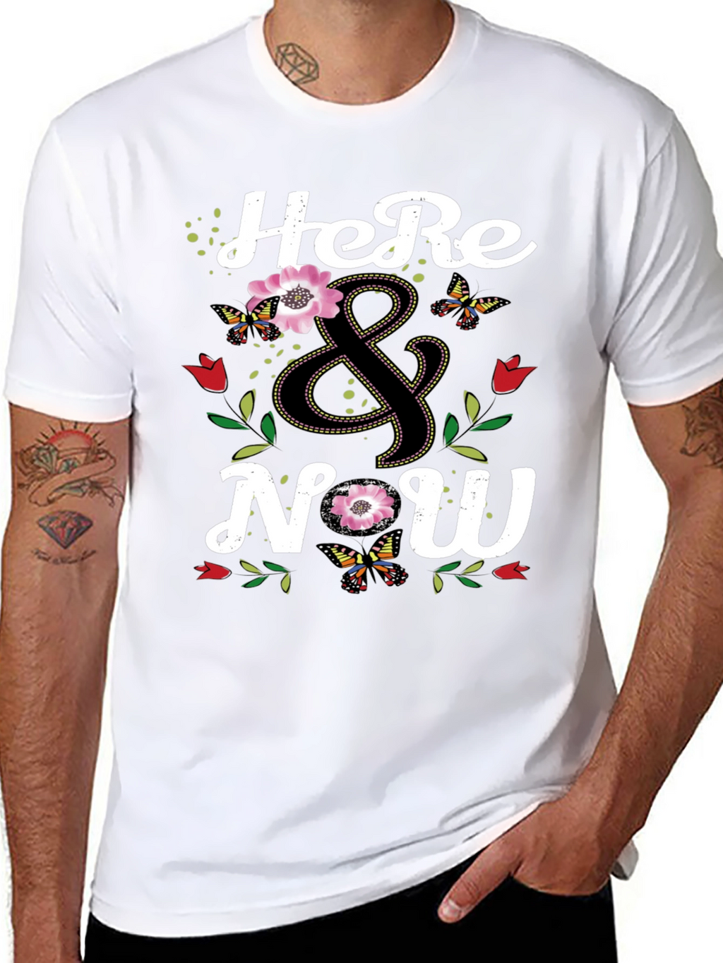 Here & Now Floral Butterfly Graphic Tee