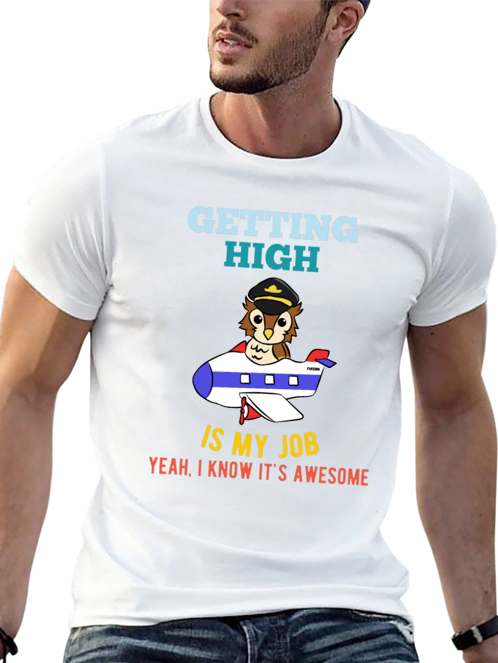 Pilot Owl T-Shirt - Getting High is My Job