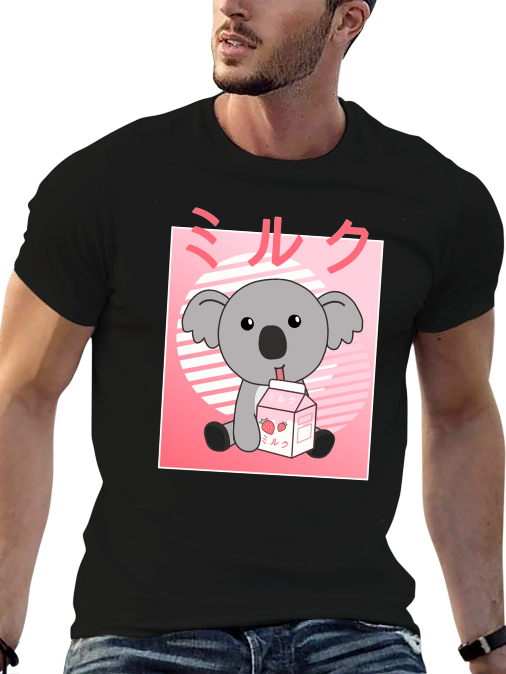 Kawaii Koala Milk T-Shirt - Cute Anime Graphic Tee
