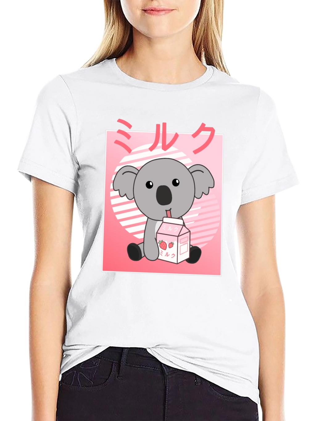 Kawaii Koala Milk T-Shirt - Cute Anime Graphic Tee