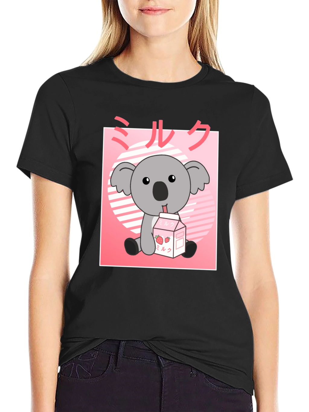 Kawaii Koala Milk T-Shirt - Cute Anime Graphic Tee