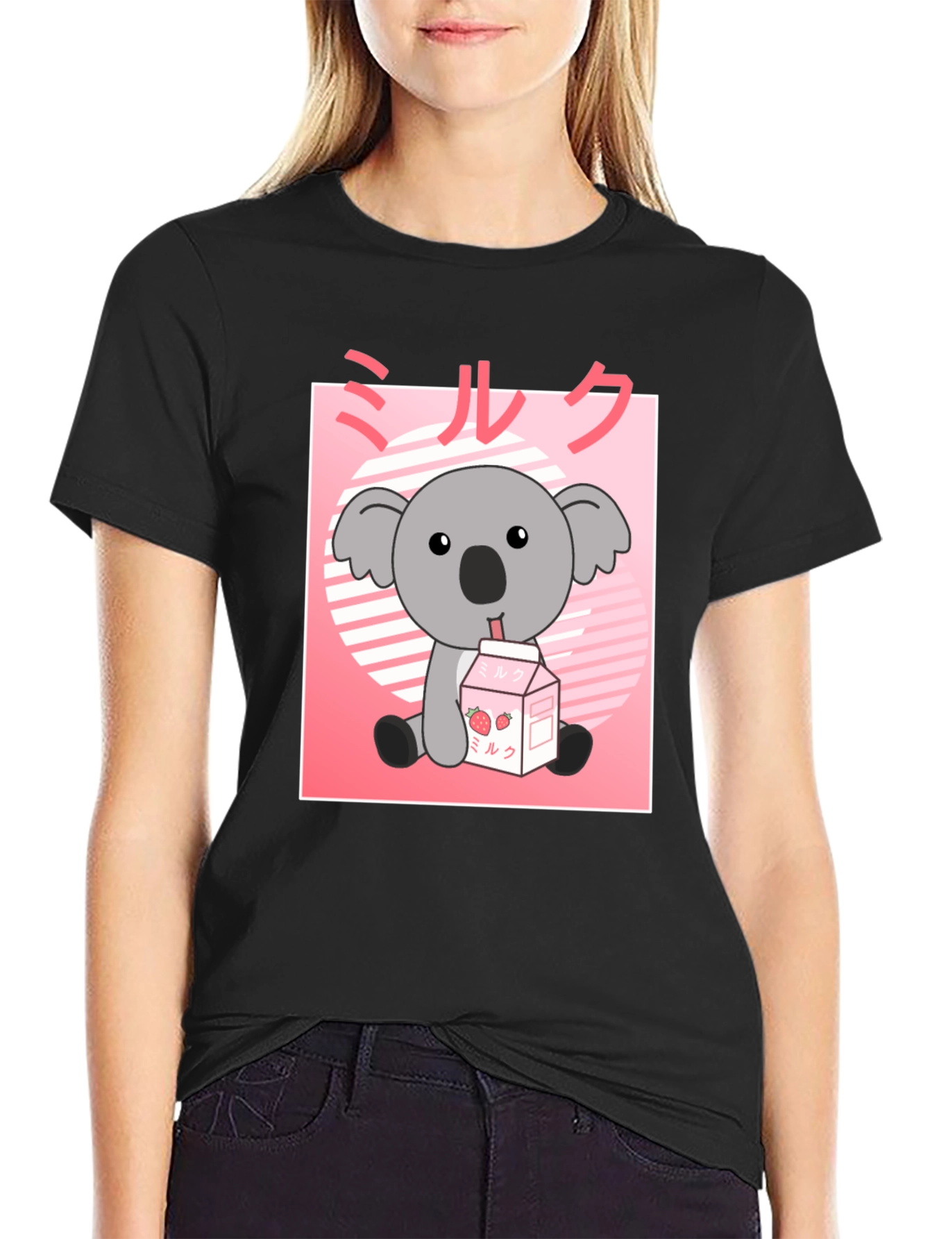 Kawaii Koala Milk T-Shirt - Cute Anime Graphic Tee
